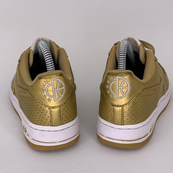 Nike Women’s Air Force 1 Gold/White Size 6.5 - Picture 2 of 11
